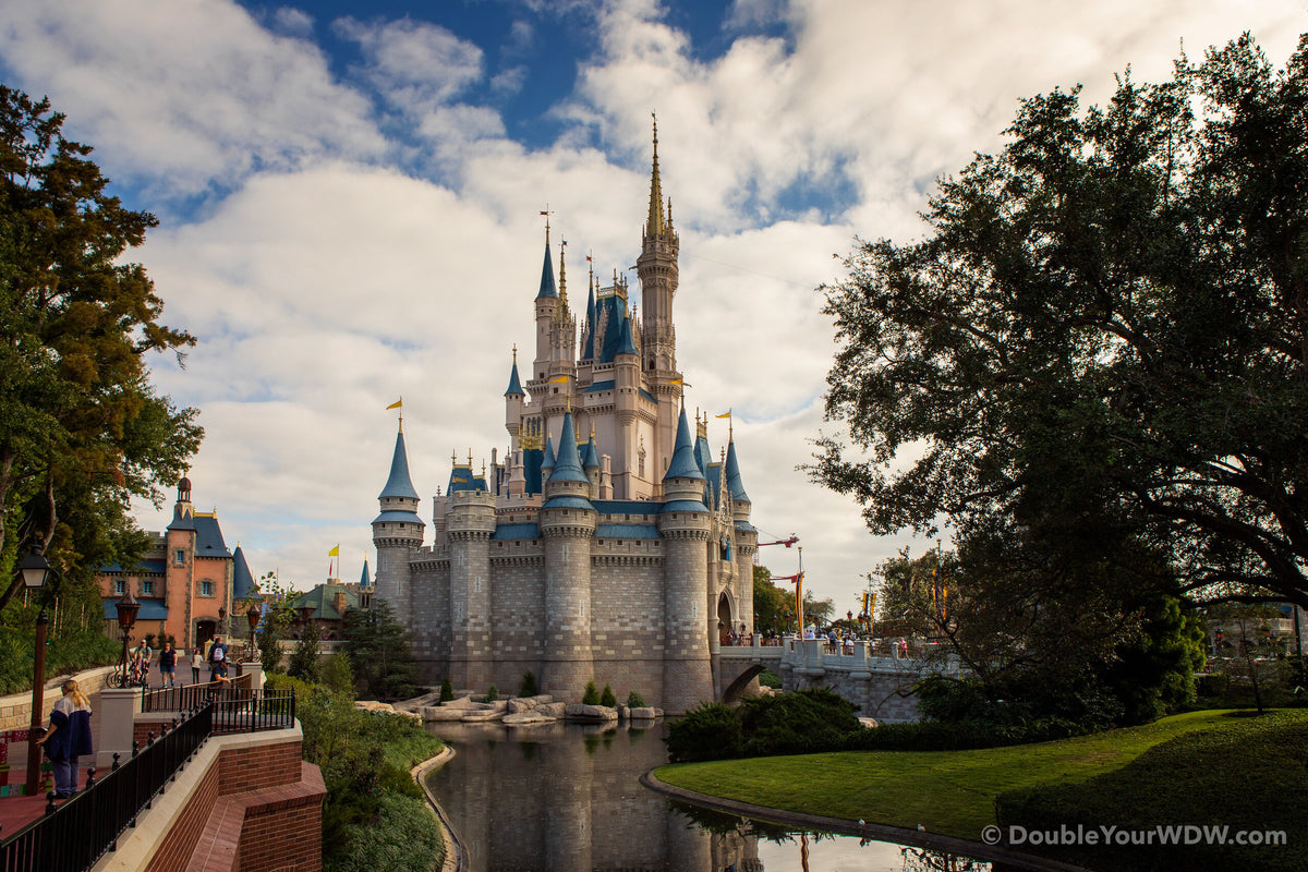 Cinderella Castle across the moat at Magic Kingdom